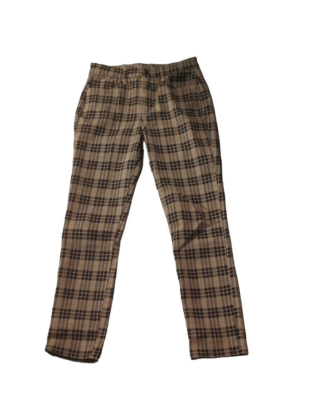 Joe's Tan And Black Plaid Skinny Jeans Size 25